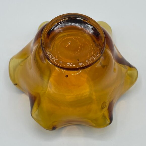 LE Smith Glass #4101 Amber Simplicity Nappy Dish 5" - Picture 7 of 8